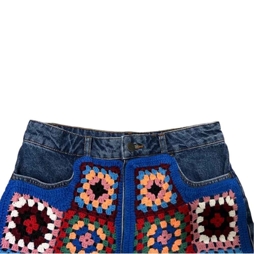 Anthropologie x Farm Rio Crochet Denim Shorts Size 30 *NWT* - Picture 4 of 7